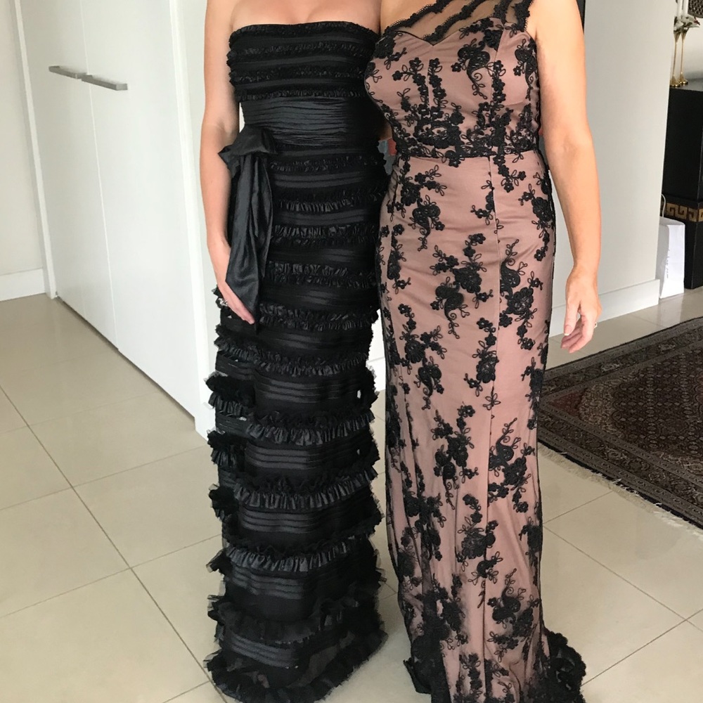 Black strapless gown